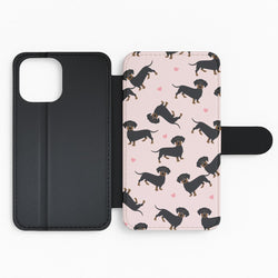 Heart Dachshund - Dog Pattern Flip Phone Case