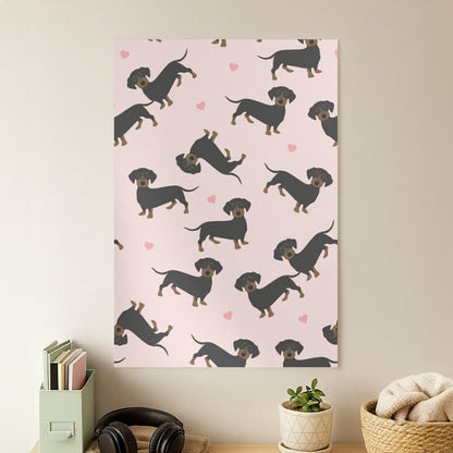 Heart Dachshund - Dog Pattern Poster