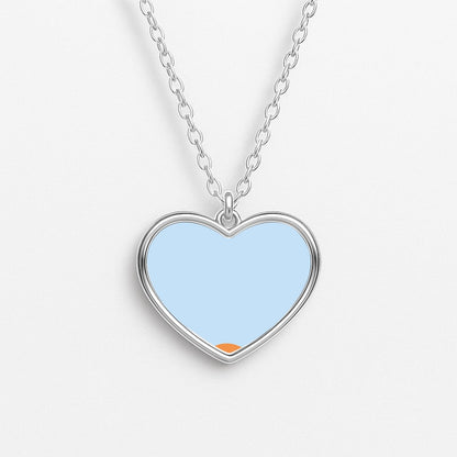 Laying and chilling - Dog Patterns Heart Necklace