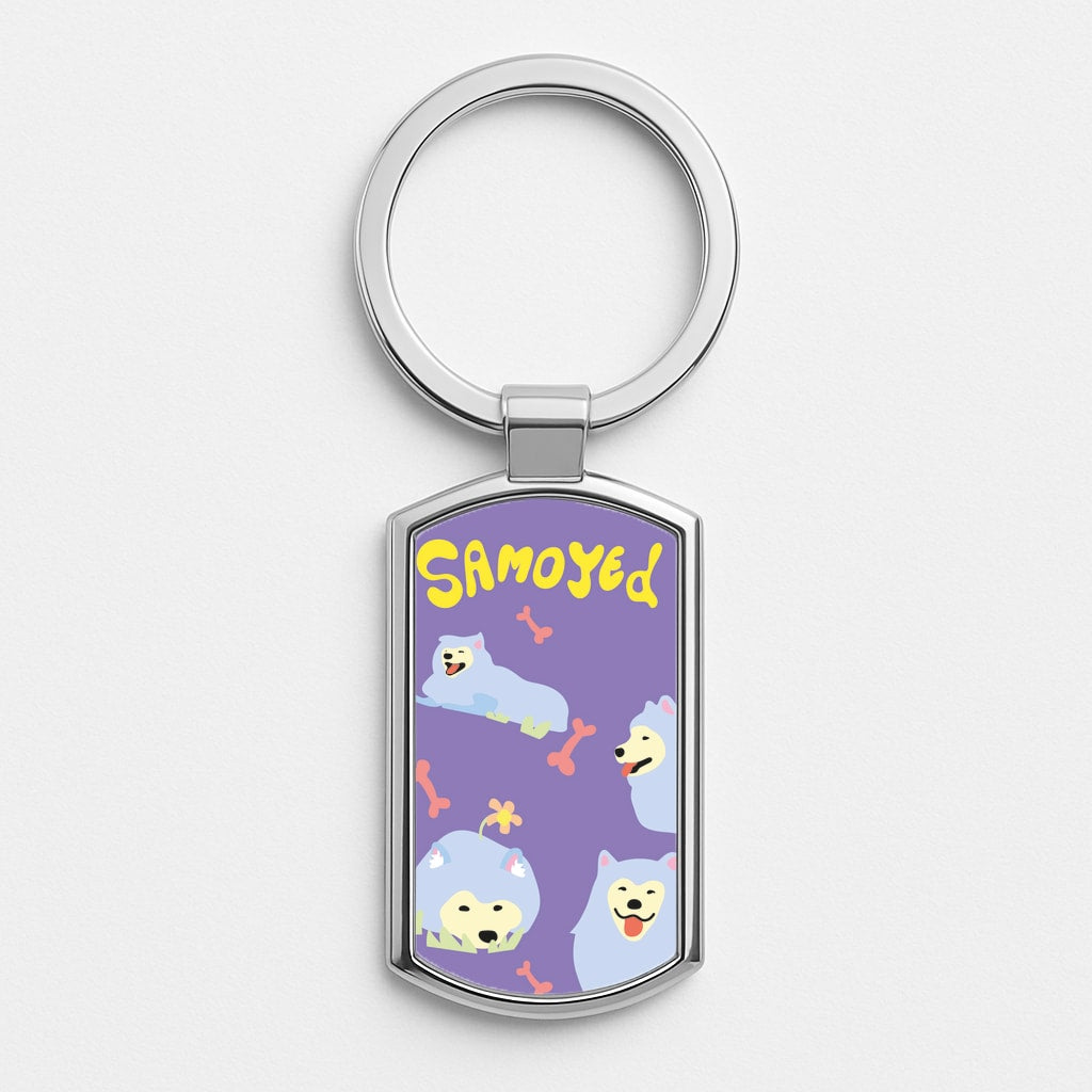 Samoyed - Dog Patterns Luxury Keyring