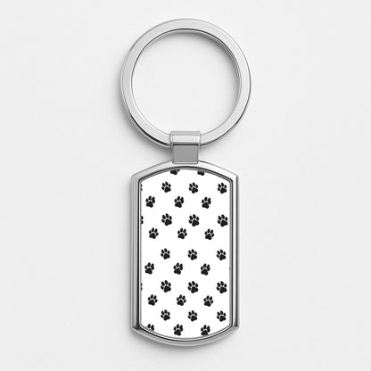 Paw pattern - Dog Patterns Silver Keyring