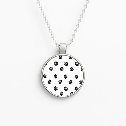 Paw pattern - Dog Patterns Circle Necklace