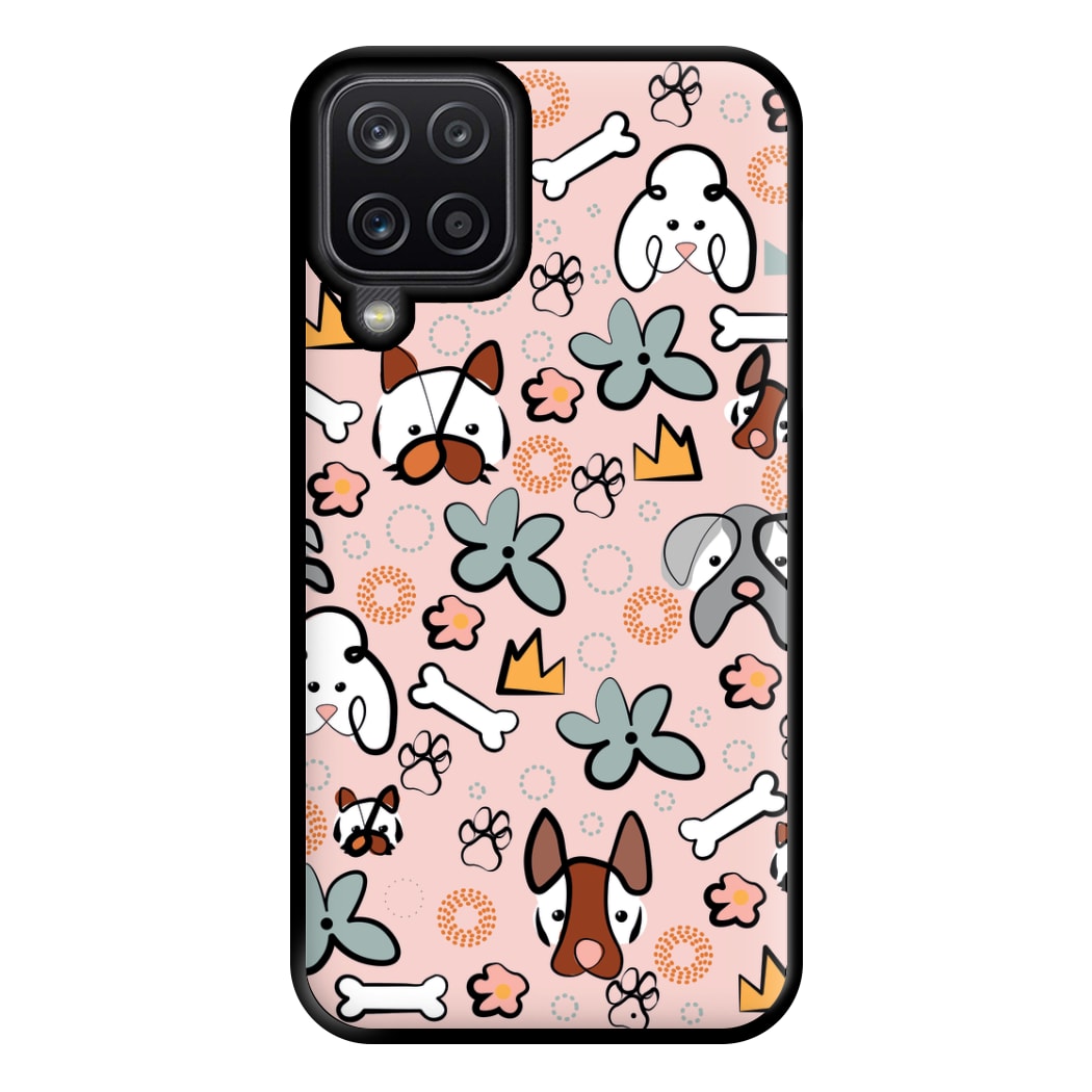 Bones and dogs - Dog Patterns Phone Case for Galaxy A12