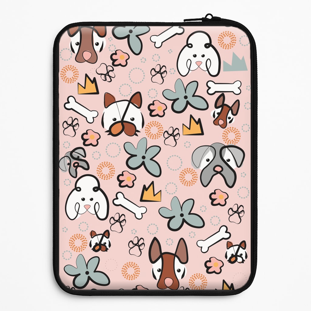 Bones and dogs - Dog Patterns Laptop Sleeve