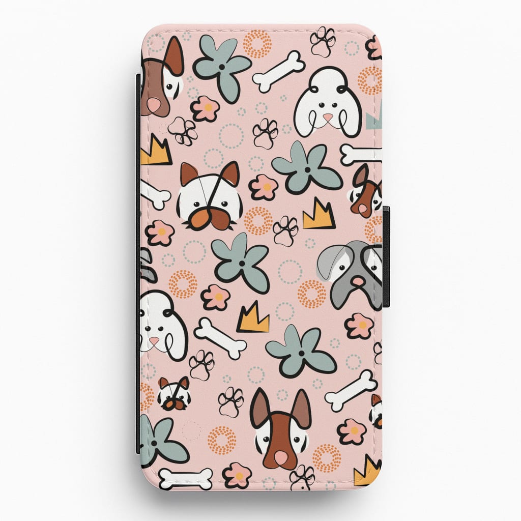 Bones and dogs - Dog Patterns Flip / Wallet Phone Case