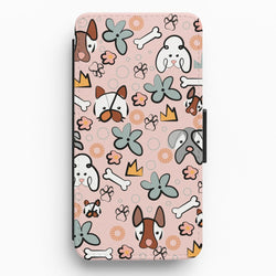 Bones and dogs - Dog Patterns Flip / Wallet Phone Case