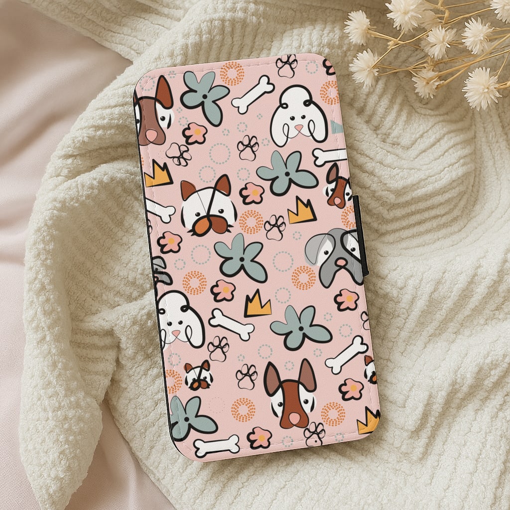Bones and dogs - Dog Patterns Wallet Phone Case