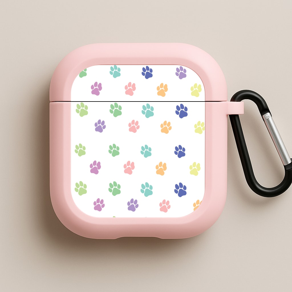 Coloured patterns - Dog Patterns Pink AirPods Case