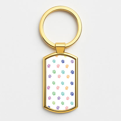 Coloured patterns - Dog Patterns Gold Keyring