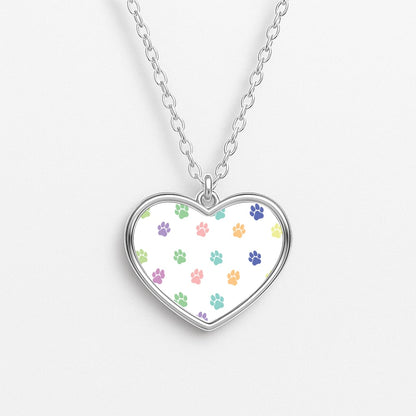 Coloured patterns - Dog Patterns Heart Necklace