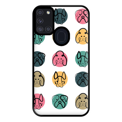 Multi colour dog bones - Dog Patterns Phone Case for Galaxy A21s