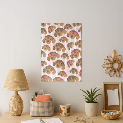 Stripes And Dachshunds Pattern Art Print
