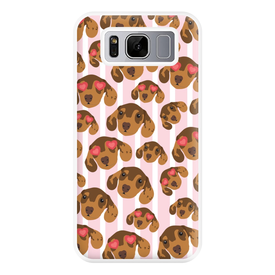 Stripes And Dachshunds Pattern Phone Case for Galaxy S8 Plus