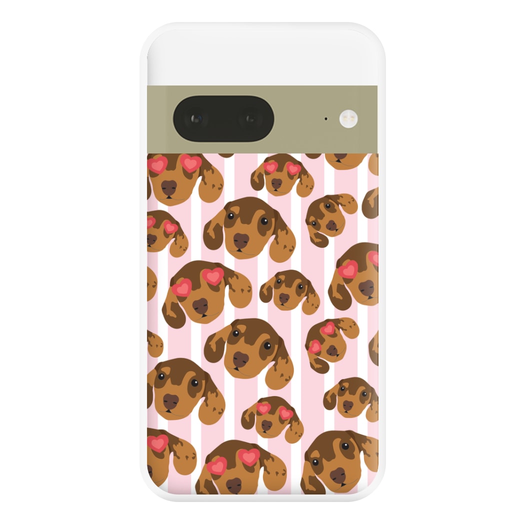 Stripes And Dachshunds Pattern Phone Case for Google Pixel 7a