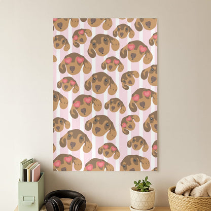Stripes And Dachshunds Pattern Poster