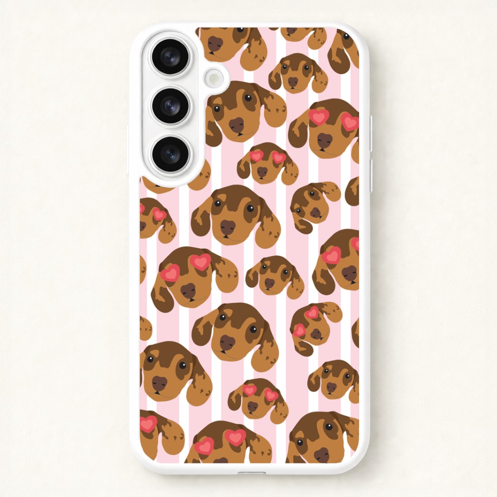 Stripes And Dachshunds Pattern Phone Case for Galaxy S26