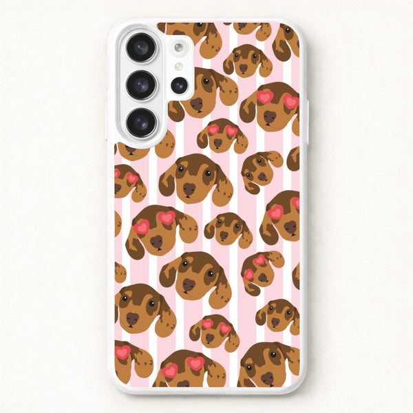 Stripes And Dachshunds Pattern Phone Case for Galaxy S26 Ultra