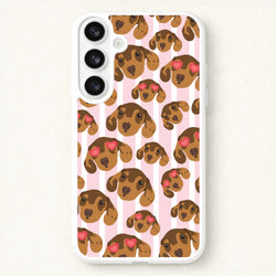 Stripes And Dachshunds Pattern Phone Case for Galaxy S26 Plus