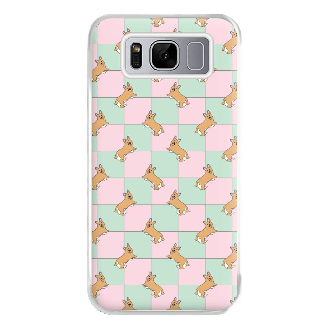 Checkered Corgis Pattern Phone Case for Galaxy S8 Plus
