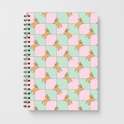 Checkered Corgis Pattern Notebook