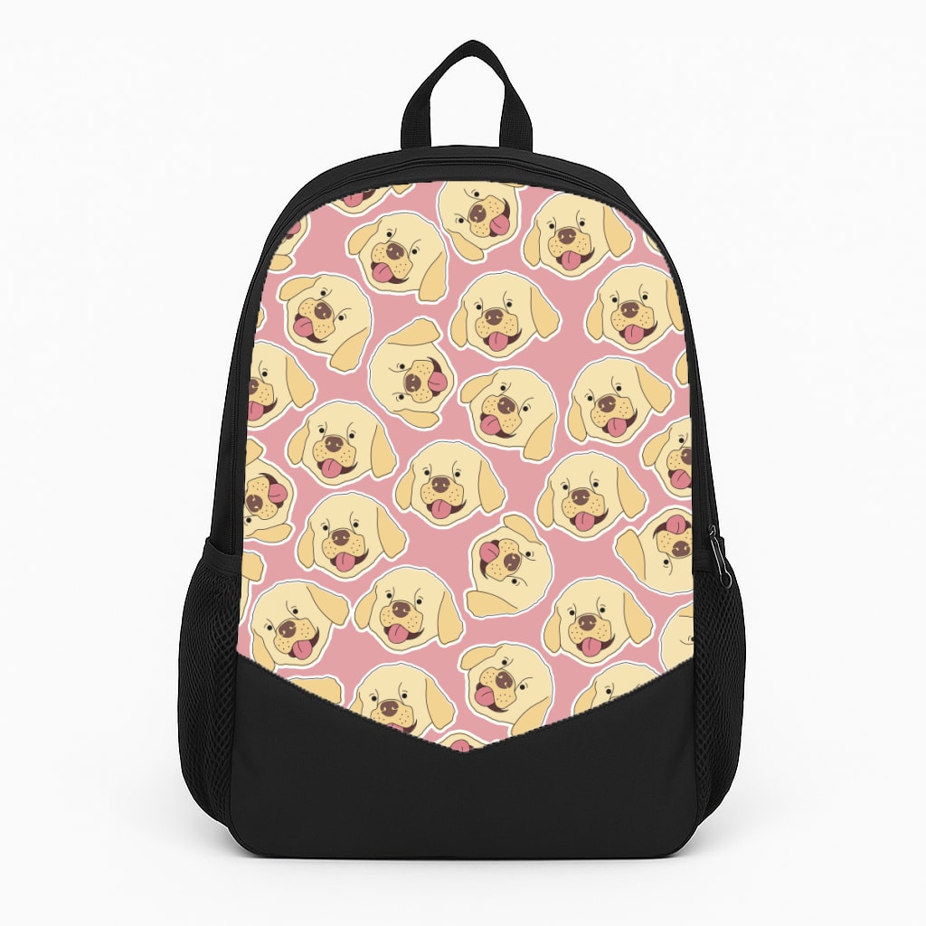 Pink Golden Retriever Sticker Pattern Backpack
