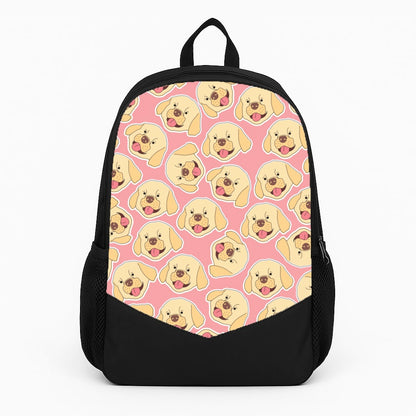 Pink Golden Retriever Sticker Pattern Backpack