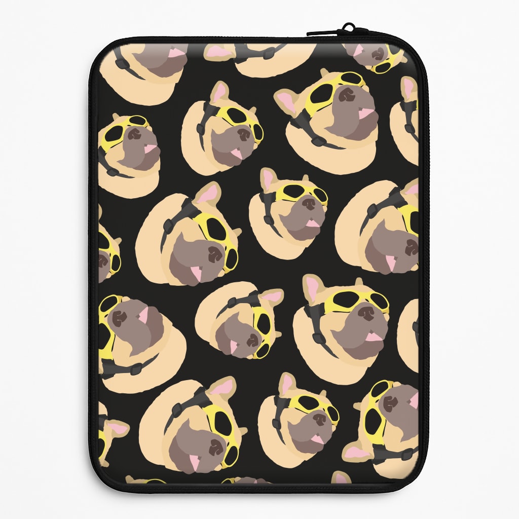 Frenchie With Goggles Pattern Universal Laptop Sleeve