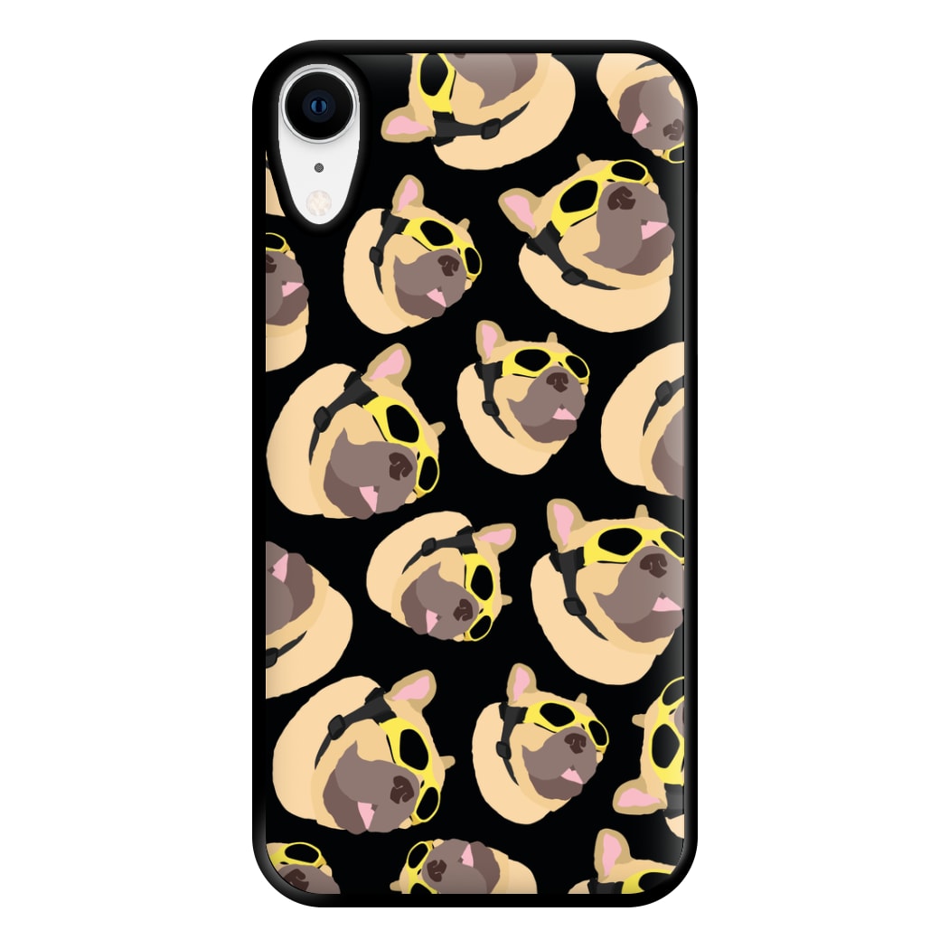Frenchie With Goggles Pattern Phone Case for iPhone XR