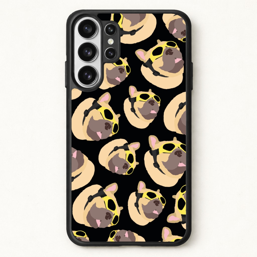 Frenchie With Goggles Pattern Phone Case for Galaxy S26 Ultra