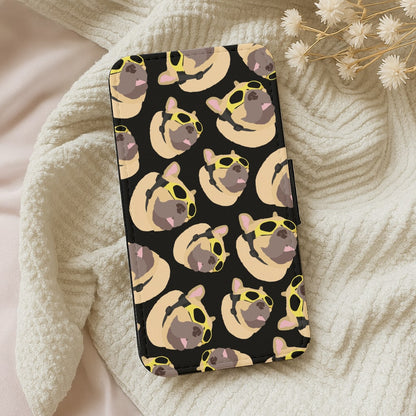 Frenchie With Goggles Pattern Wallet Phone Case
