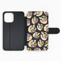 Frenchie With Goggles Pattern Flip Phone Case
