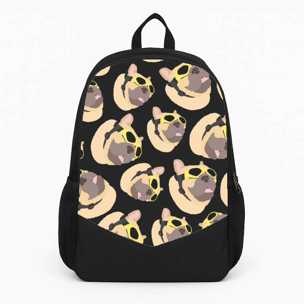 Frenchie With Goggles Pattern Backpack