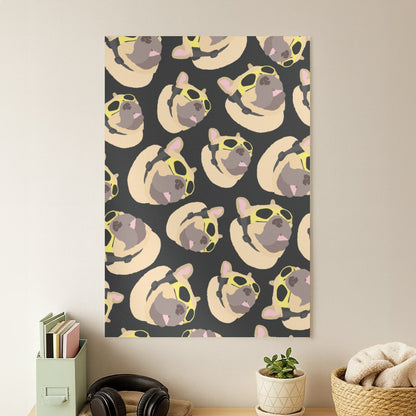 Frenchie With Goggles Pattern Poster
