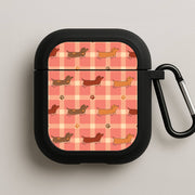 Tartan Dachshunds And Paws Pattern AirPods Case 1