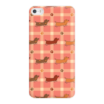 Tartan Dachshunds And Paws Pattern Phone Case for iPhone 5 / 5s / SE 2016
