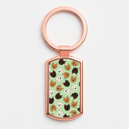 Border Terrier Pattern Luxury Keyring
