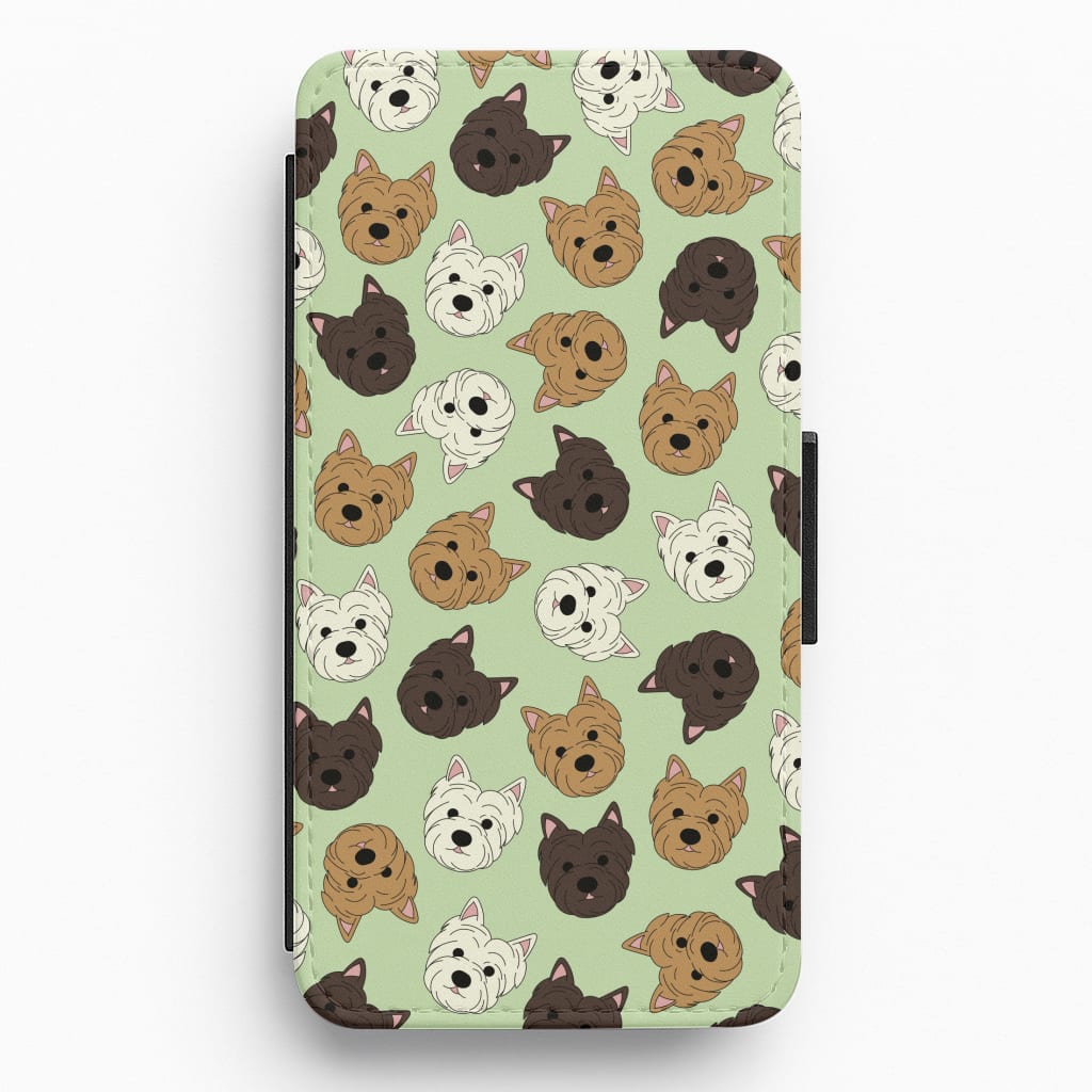 Border Terrier Pattern Flip / Wallet Phone Case
