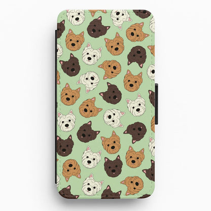 Border Terrier Pattern Flip / Wallet Phone Case