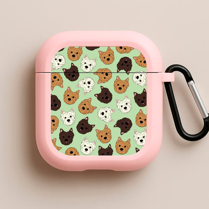 Border Terrier Pattern Pink AirPods Case