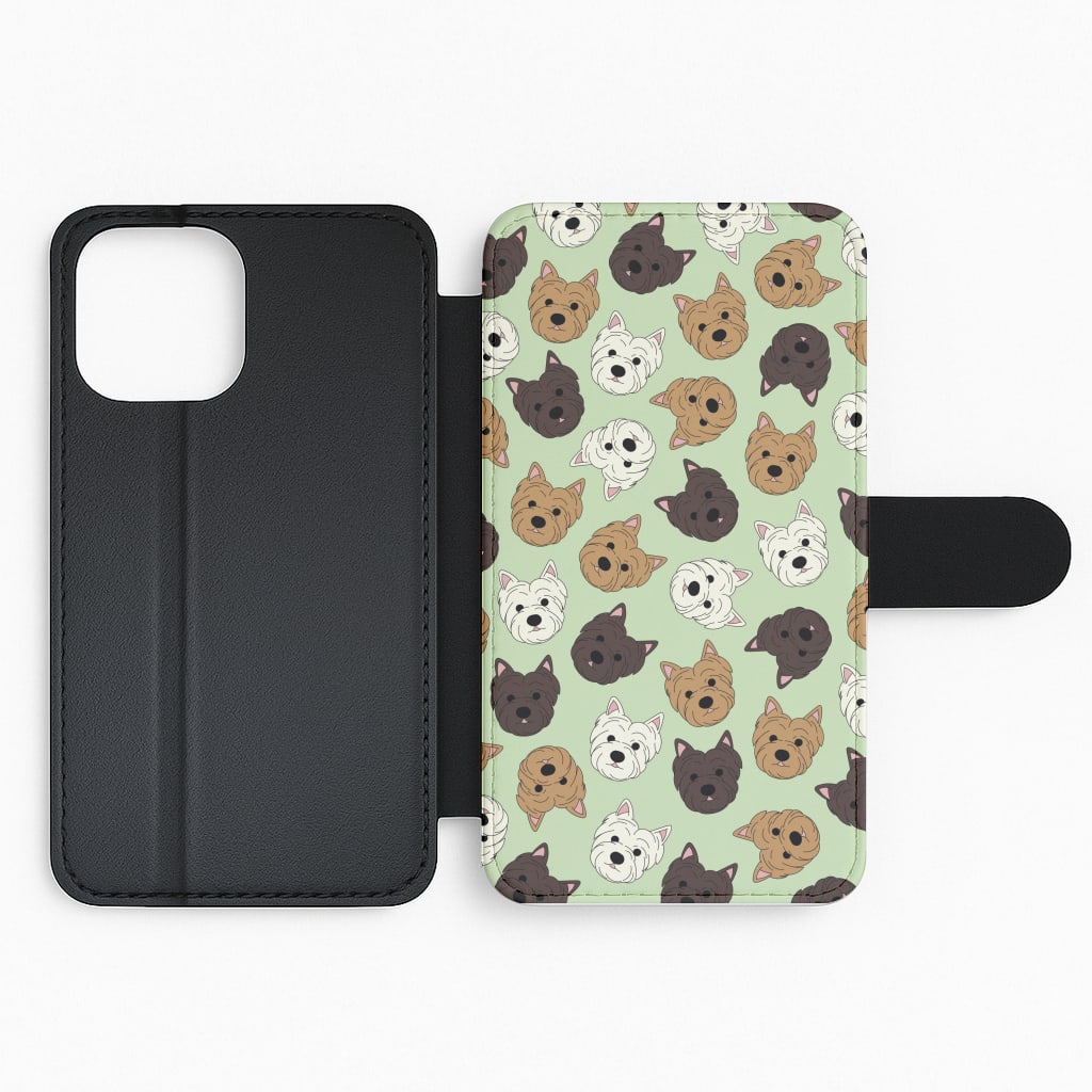 Border Terrier Pattern Flip / Wallet Phone Case