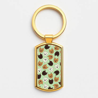 Border Terrier Pattern Luxury Keyring