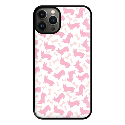 Pink Corgi Silhouette Pattern Phone Case for iPhone 13