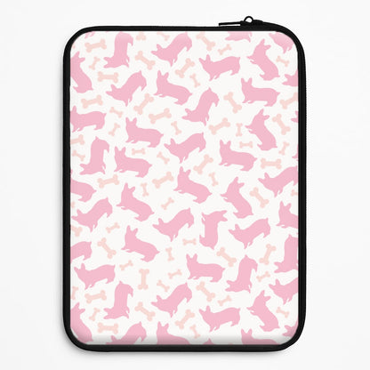Pink Corgi Silhouette Pattern Universal Laptop Sleeve