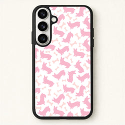 Pink Corgi Silhouette Pattern Phone Case for Galaxy S26