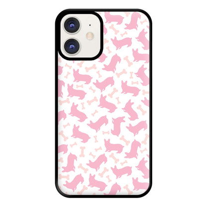 Pink Corgi Silhouette Pattern Phone Case for iPhone 11