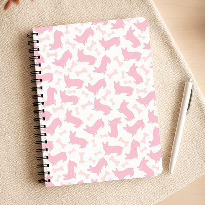 Pink Corgi Silhouette Pattern Notepad