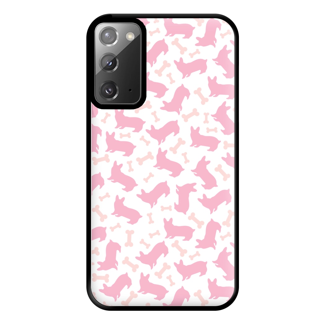 Pink Corgi Silhouette Pattern Phone Case for Galaxy Note 20 Ultra