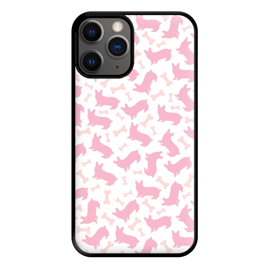 Pink Corgi Silhouette Pattern Phone Case for iPhone 12 Pro Max