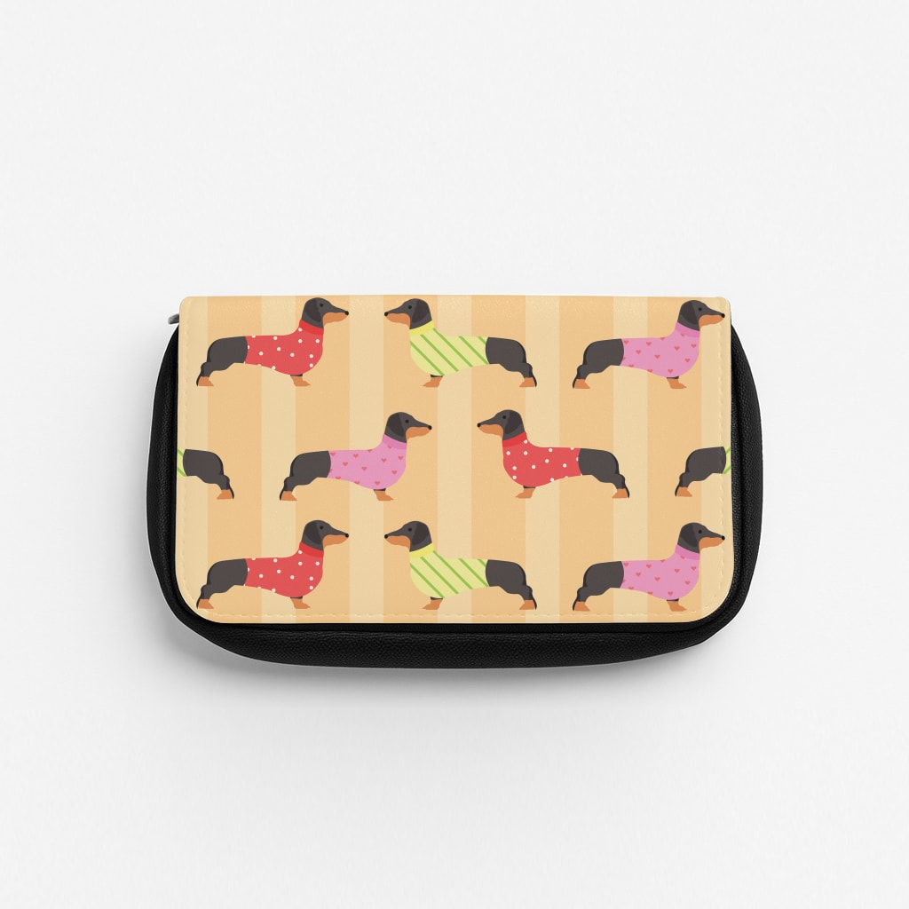 Dachshunds In Sweaters Pattern Pencil Case