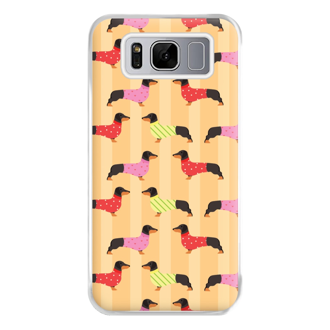 Dachshunds In Sweaters Pattern Phone Case for Galaxy S8 Plus